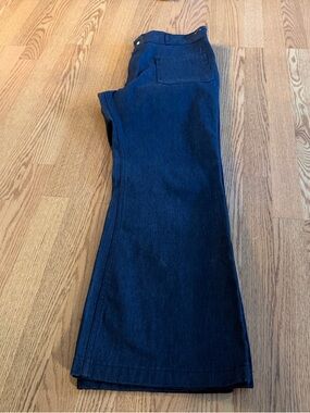 Authentic Vintage Seafarer Sailor Jeans Wide Leg Front Patch Pockets 36x30
